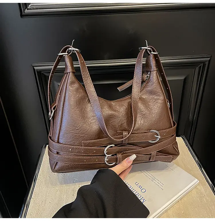 Black Leather Motorcycle Shoulder Bag for Women 2024 — feature 20