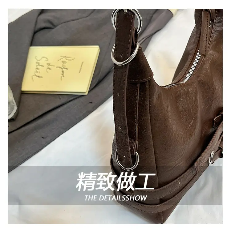Black Leather Motorcycle Shoulder Bag for Women 2024 — feature 4