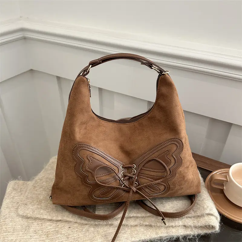 Black Bow Shoulder Bag for Women 2024 Winter - Image 4
