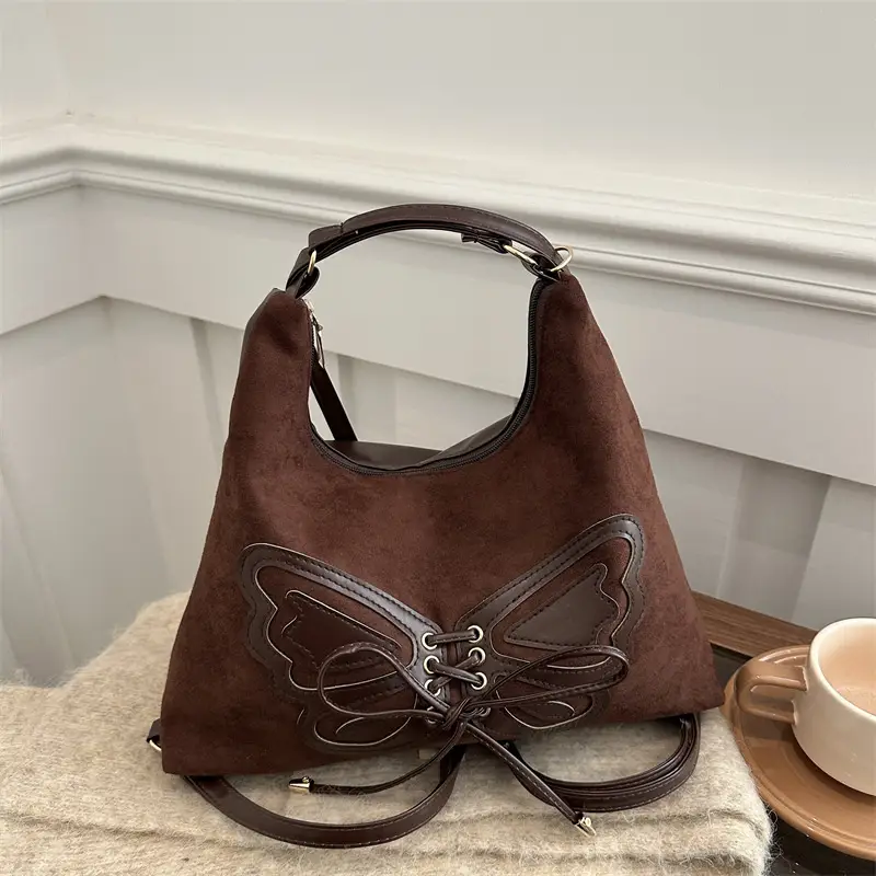 Black Bow Shoulder Bag for Women 2024 Winter - Image 7