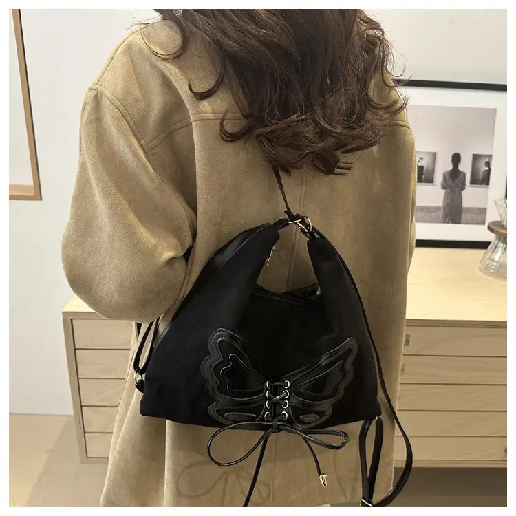 Black Bow Shoulder Bag for Women 2024 Winter — feature 19