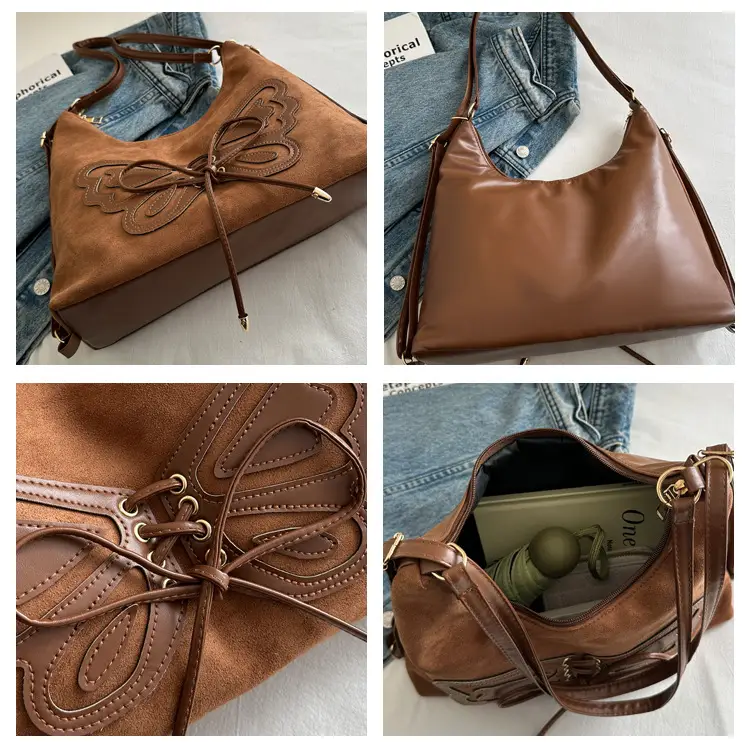 Black Bow Shoulder Bag for Women 2024 Winter — feature 7