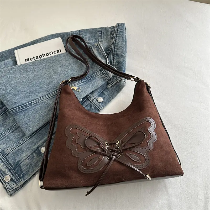 Black Bow Shoulder Bag for Women 2024 Winter - Image 2