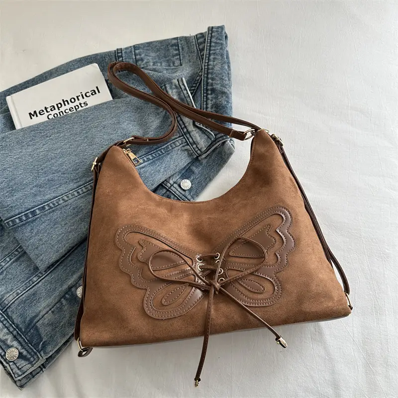 Black Bow Shoulder Bag for Women 2024 Winter - Image 3