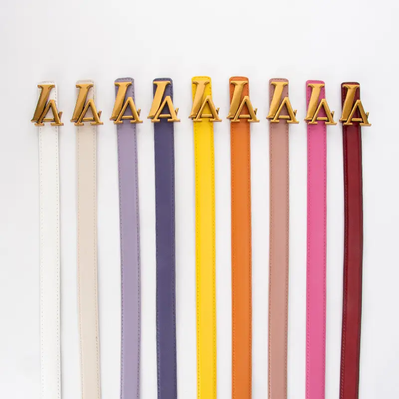 Pink Vintage L-shaped Buckle Belt for Women - Image 27