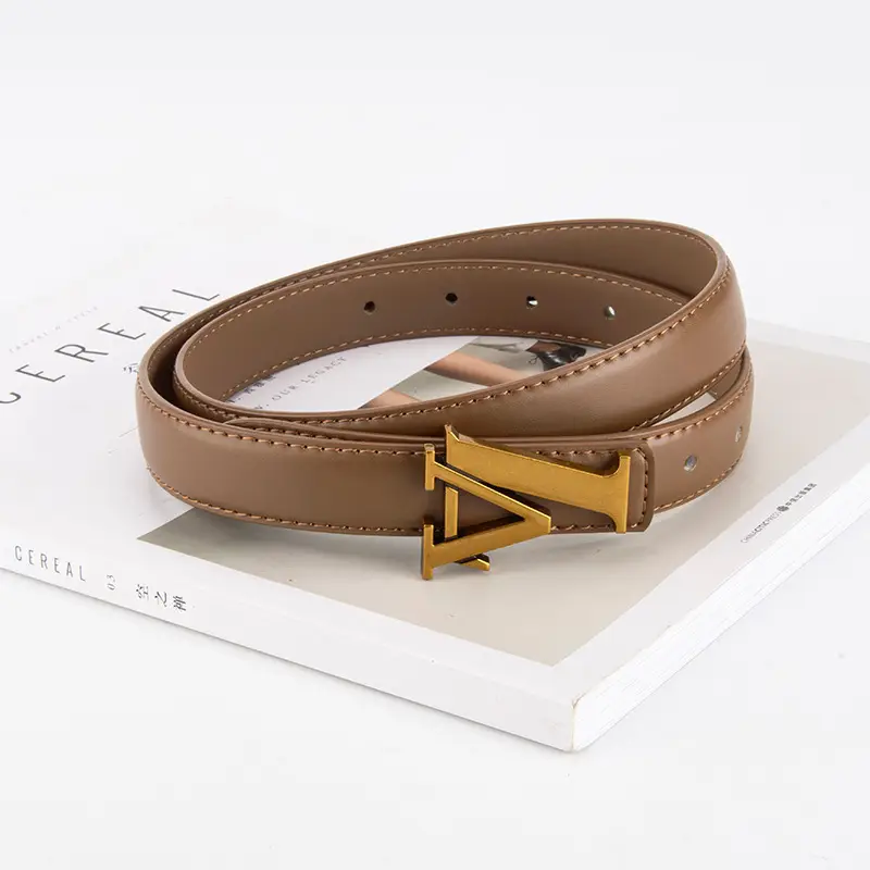 Pink Vintage L-shaped Buckle Belt for Women - Image 28