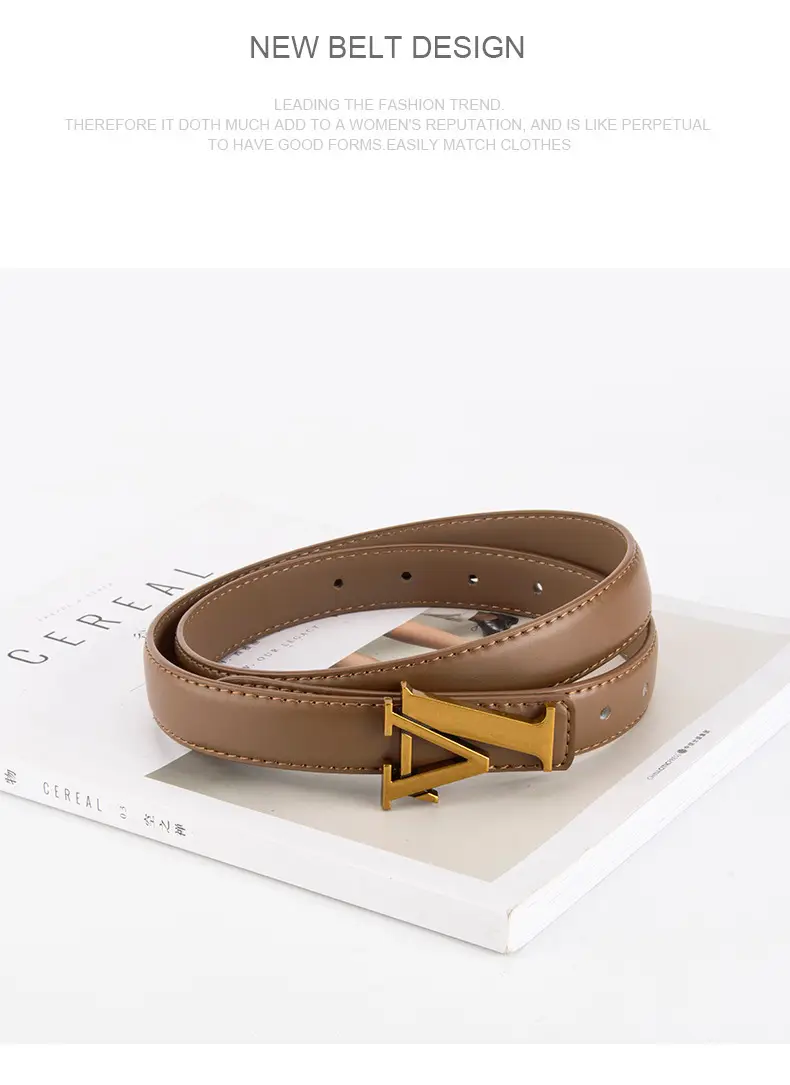 Pink Vintage L-shaped Buckle Belt for Women — feature 10