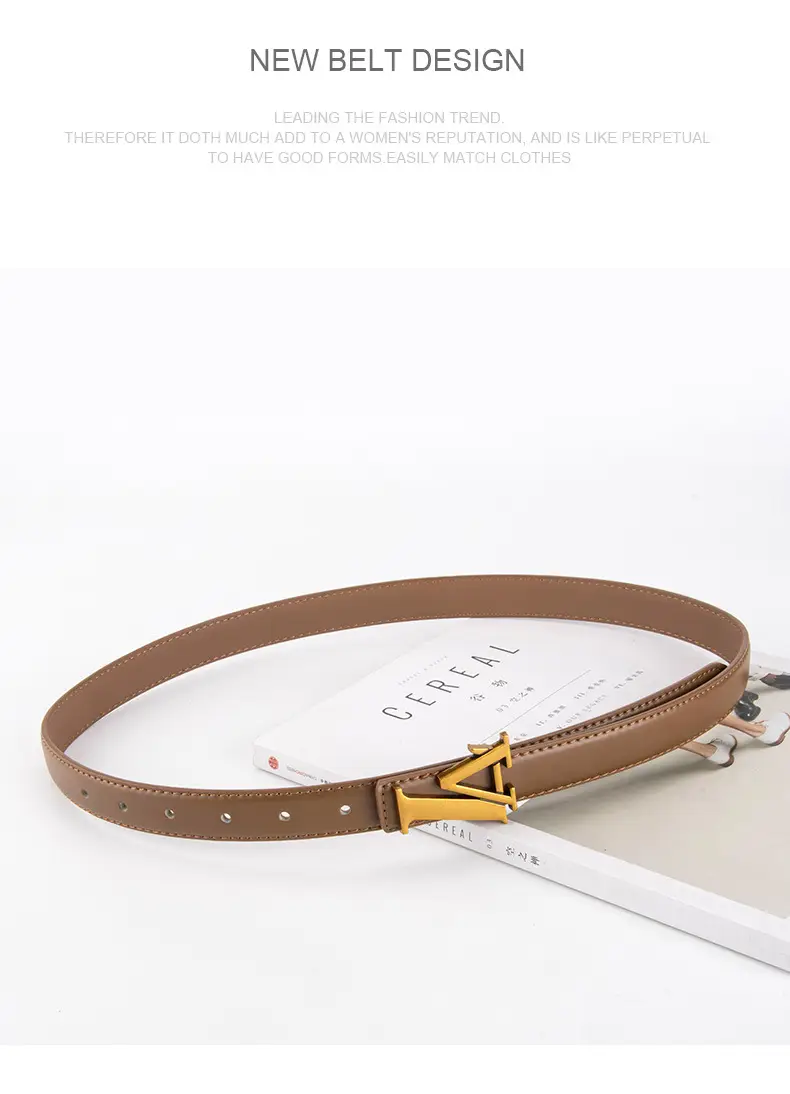 Pink Vintage L-shaped Buckle Belt for Women — feature 11