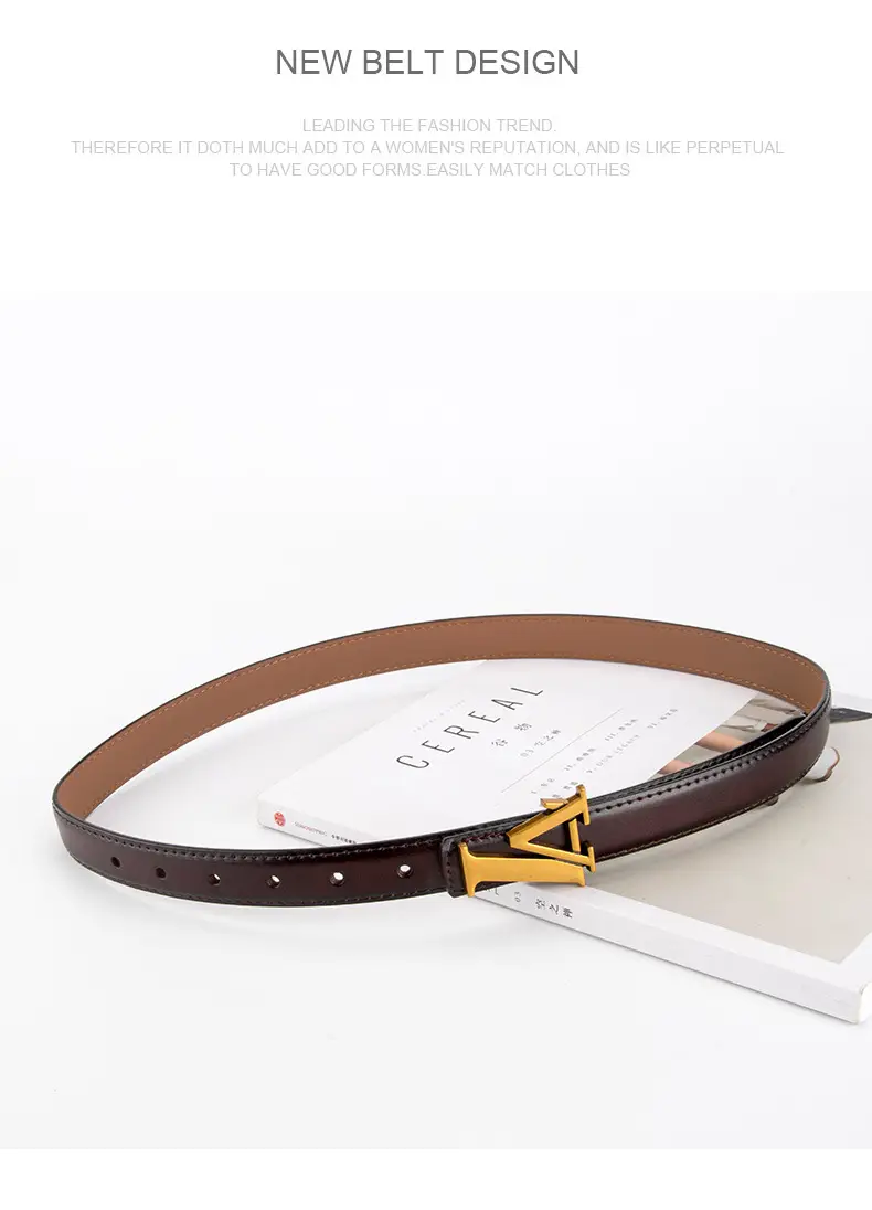 Pink Vintage L-shaped Buckle Belt for Women — feature 13