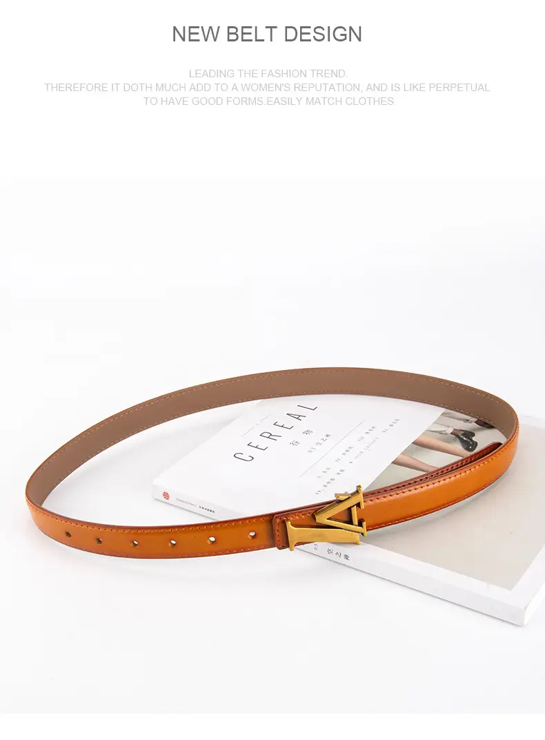 Pink Vintage L-shaped Buckle Belt for Women — feature 14