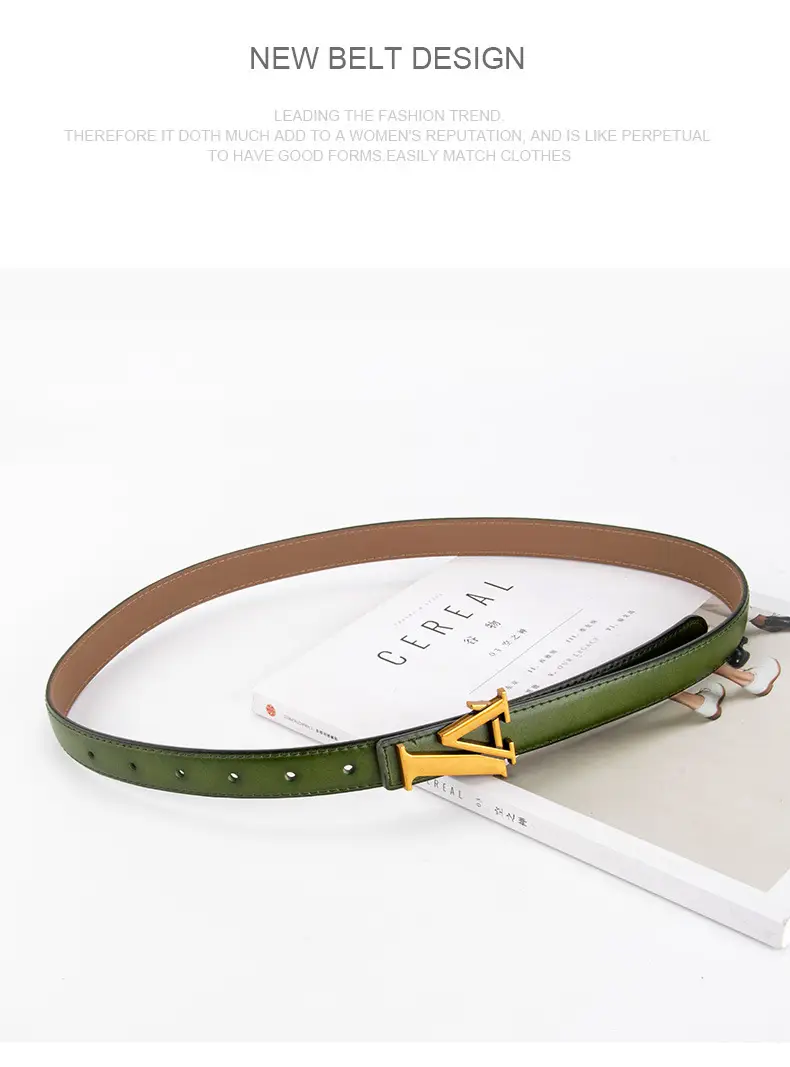 Pink Vintage L-shaped Buckle Belt for Women — feature 15