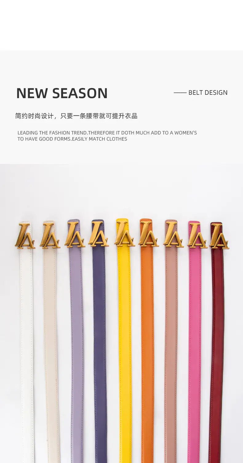 Pink Vintage L-shaped Buckle Belt for Women — feature 4
