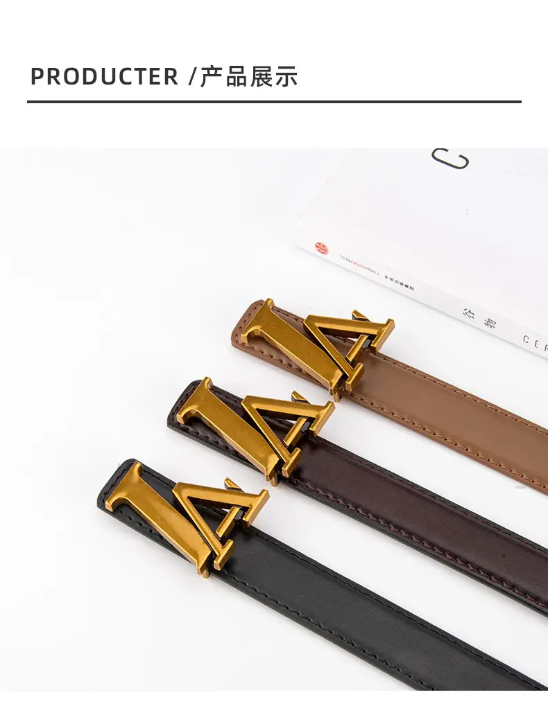 Pink Vintage L-shaped Buckle Belt for Women — feature 9