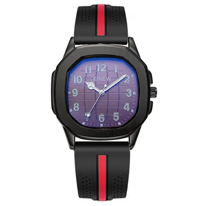 Men's Black Strap Quartz Watch with Blue Dial - Image 12