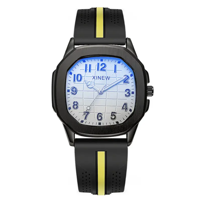 Men's Black Strap Quartz Watch with Blue Dial - Image 14