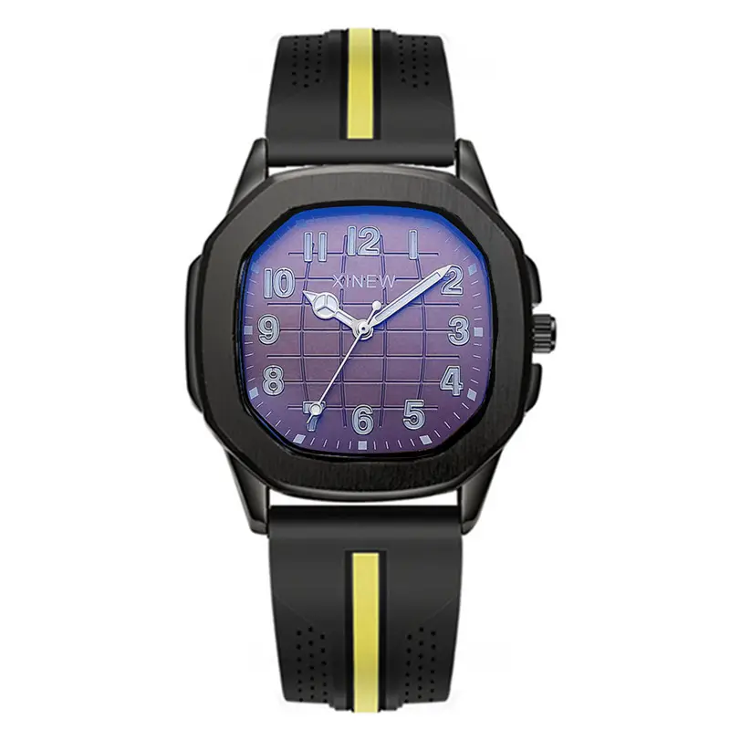 Men's Black Strap Quartz Watch with Blue Dial - Image 16