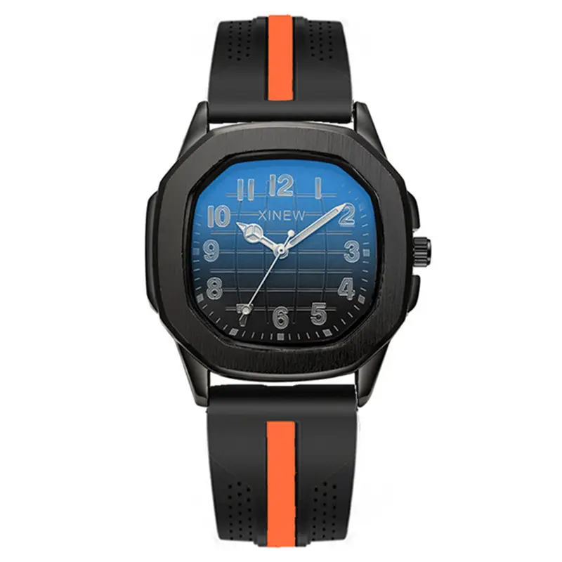 Men's Black Strap Quartz Watch with Blue Dial - Image 17