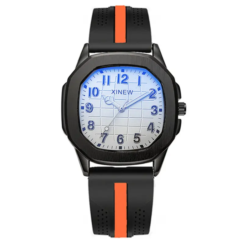 Men's Black Strap Quartz Watch with Blue Dial - Image 18