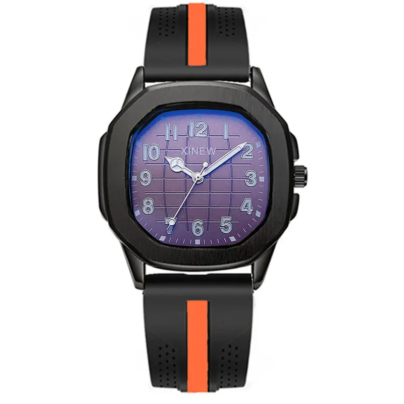 Men's Black Strap Quartz Watch with Blue Dial - Image 20