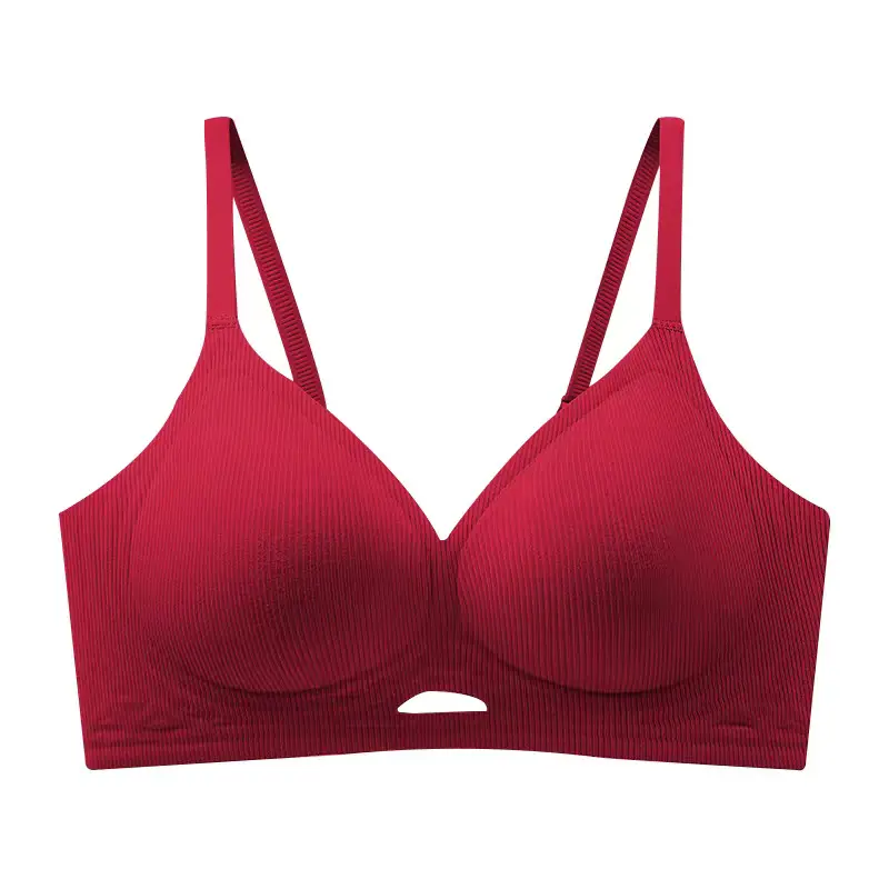 Threaded Push-Up Breast-Retracting Seamless Bra Jelly Glue Soft Support Top-Up Anti-Sagging Cut Out Intimates Women's Large Size