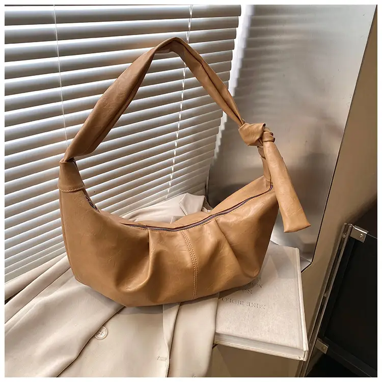 Korean Style Pleated Bag Large Capacity Brown — feature 13
