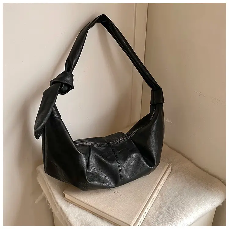Korean Style Pleated Bag Large Capacity Brown — feature 14