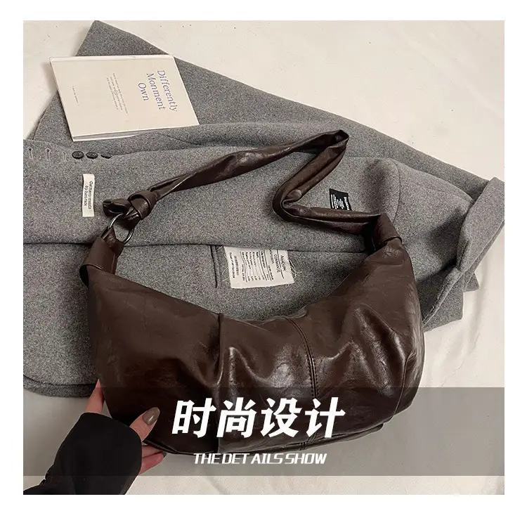 Korean Style Pleated Bag Large Capacity Brown — feature 3