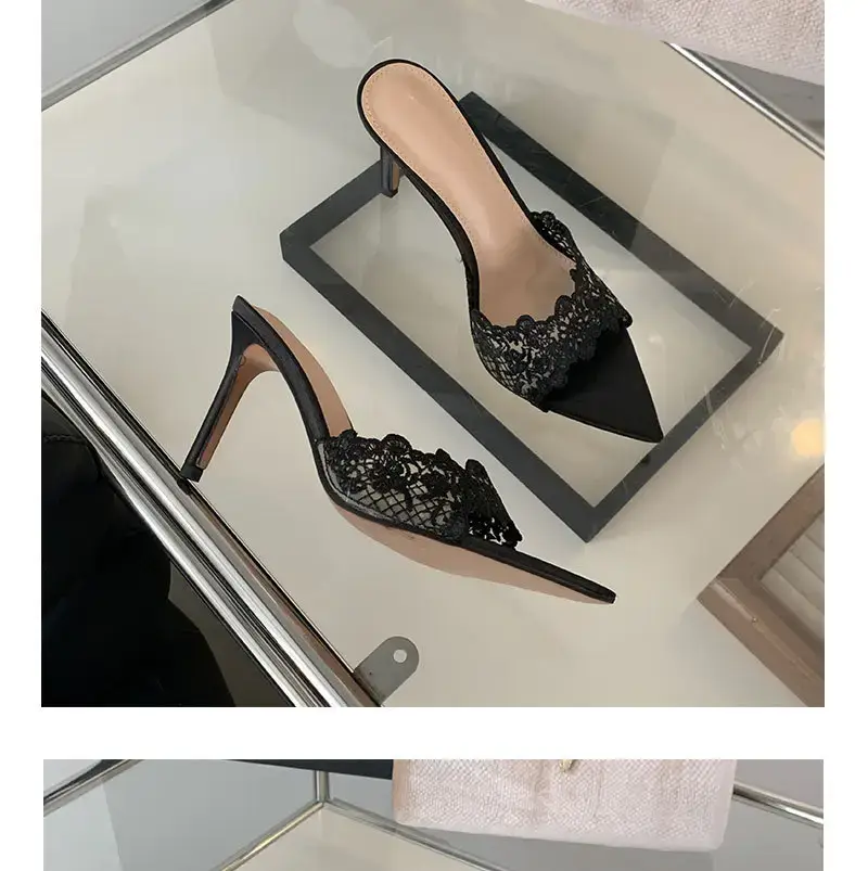 Women Embroidered Stiletto Heels Champagne Gold Spring 2024 — feature 10
