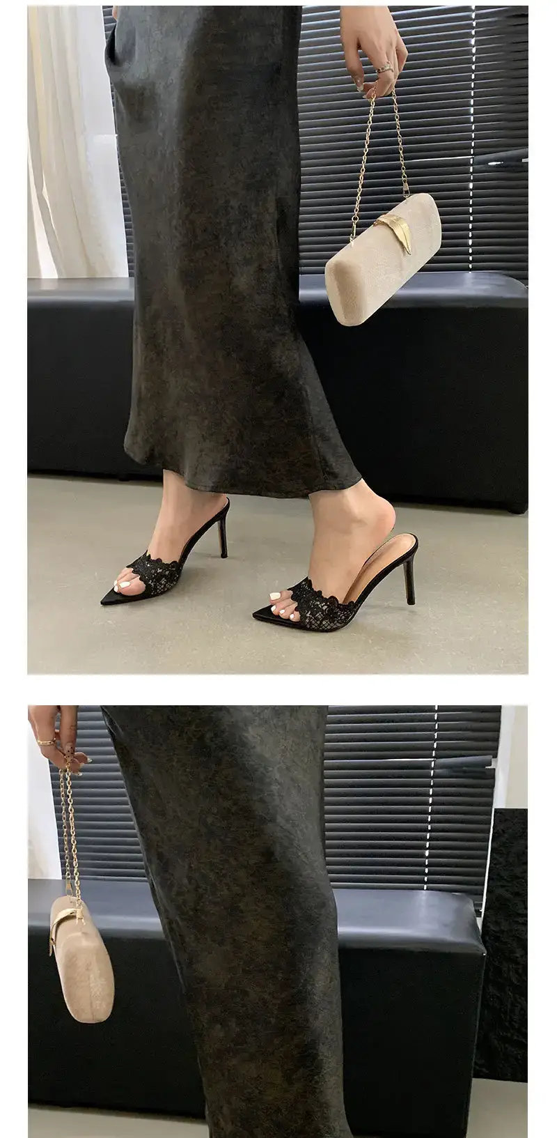 Women Embroidered Stiletto Heels Champagne Gold Spring 2024 — feature 3