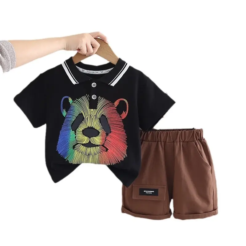 2025 Boys Cartoon T-Shirt Shorts Set Small Medium - Image 5