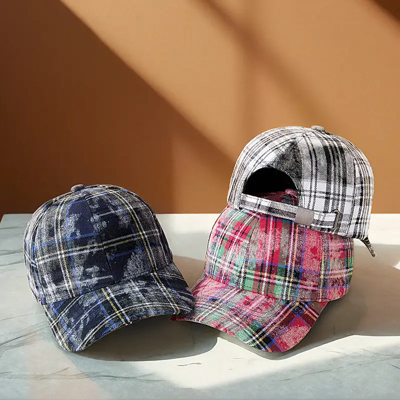Plaid Plush Baseball Cap Women Retro South Korea - Image 5