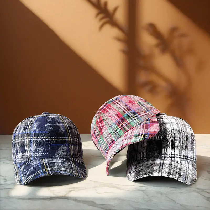 Plaid Plush Baseball Cap Women Retro South Korea - Image 6