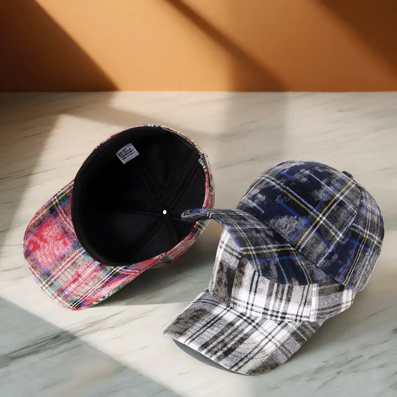 Plaid Plush Baseball Cap Women Retro South Korea - Image 7