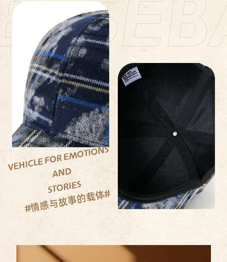 Plaid Plush Baseball Cap Women Retro South Korea — feature 14