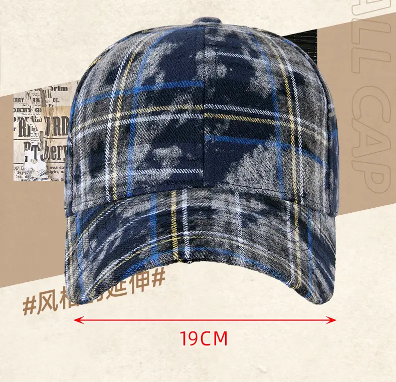 Plaid Plush Baseball Cap Women Retro South Korea — feature 23