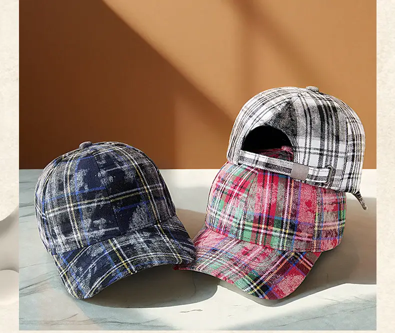 Plaid Plush Baseball Cap Women Retro South Korea — feature 25
