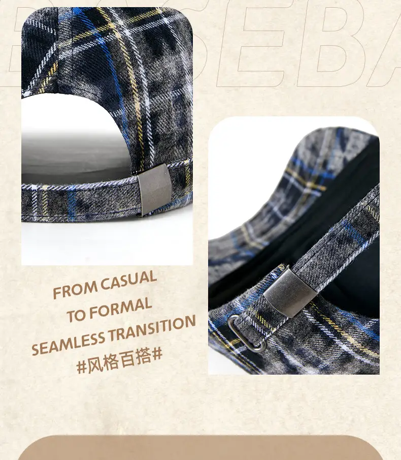Plaid Plush Baseball Cap Women Retro South Korea — feature 27