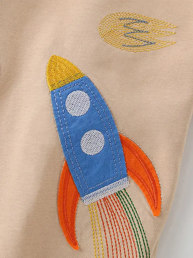Malwee Boys T-Shirt Summer Rocket Earth Print - Image 4