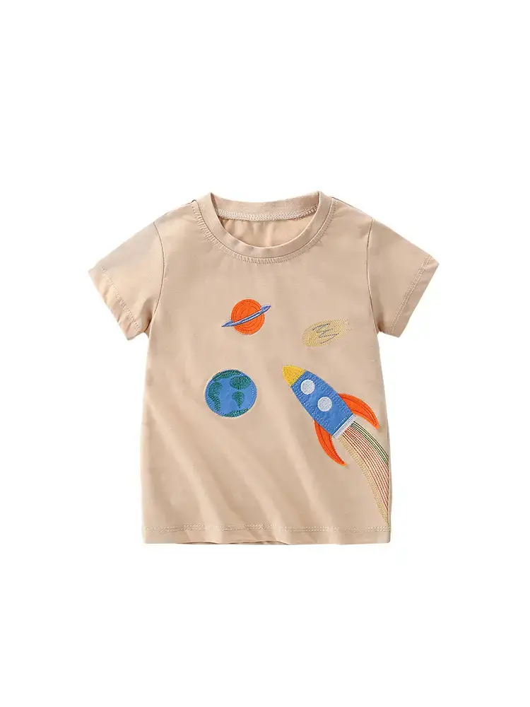 Malwee Boys T-Shirt Summer Rocket Earth Print - Image 6