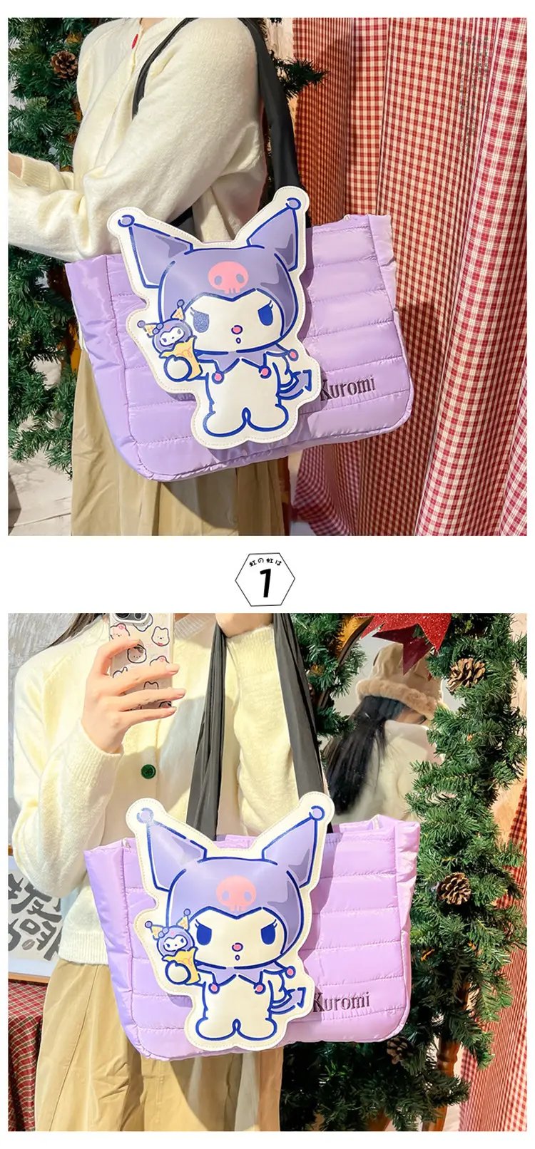 Cute Cartoon Rabbit Shoulder Bag Pink Large Capacity — feature 18