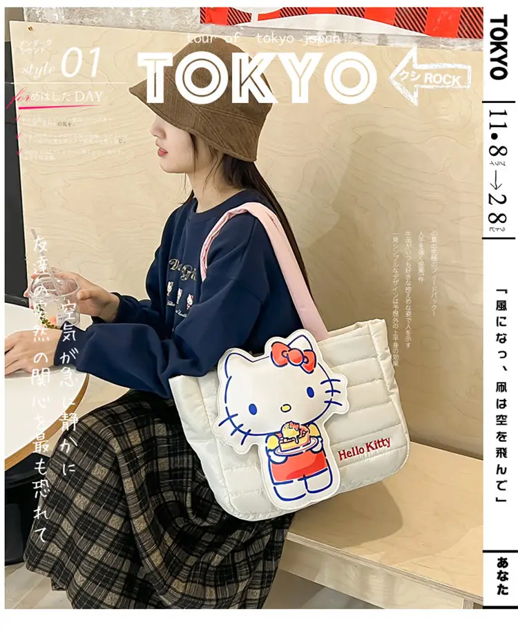Cute Cartoon Rabbit Shoulder Bag Pink Large Capacity — feature 3