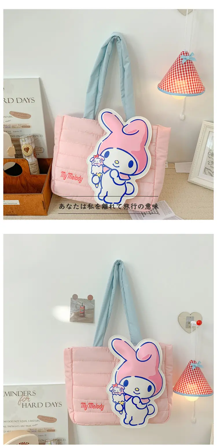 Cute Cartoon Rabbit Shoulder Bag Pink Large Capacity — feature 36