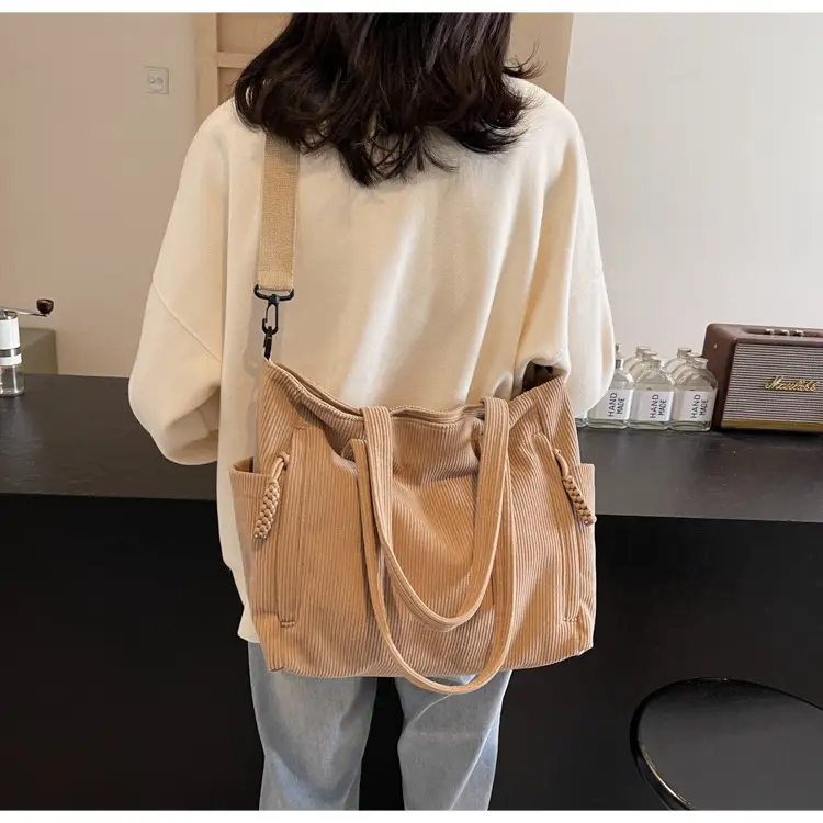 Women's Cream Crossbody Tote Bag Large Capacity Shoulder Commuter — feature 21