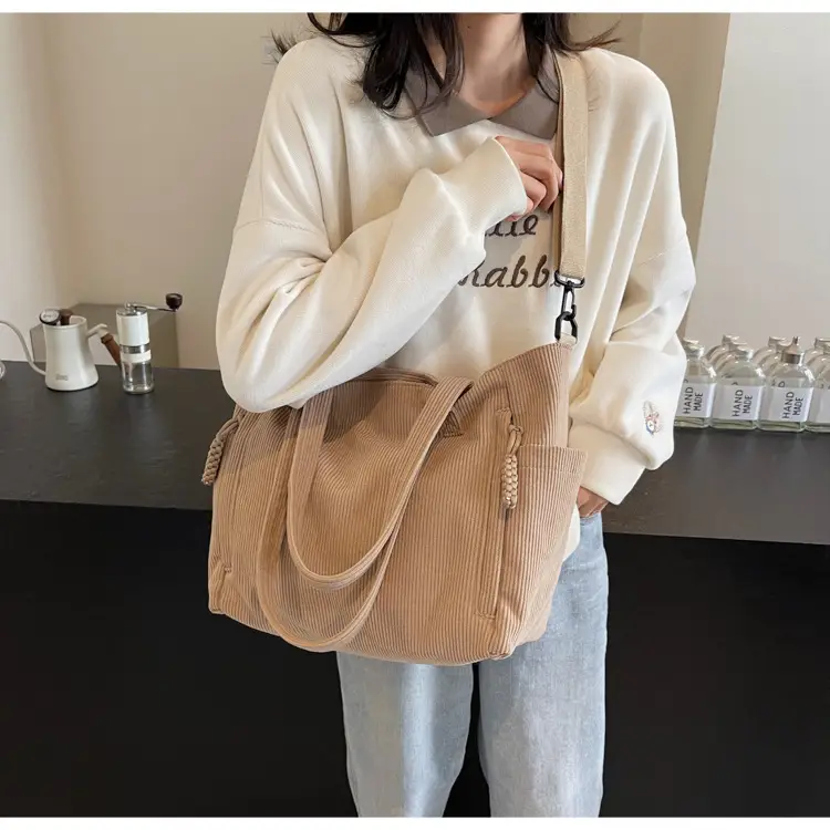 Women's Cream Crossbody Tote Bag Large Capacity Shoulder Commuter — feature 22
