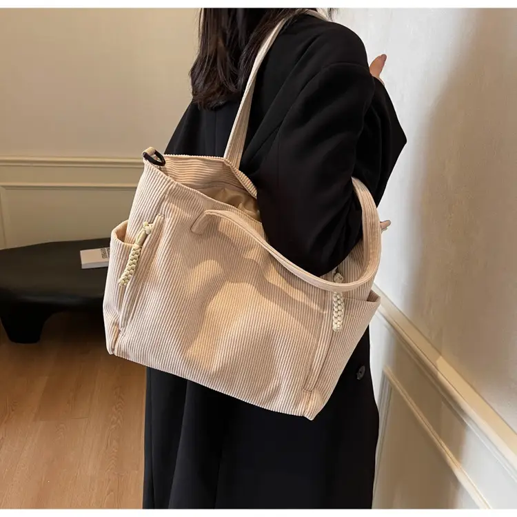 Women's Cream Crossbody Tote Bag Large Capacity Shoulder Commuter — feature 33