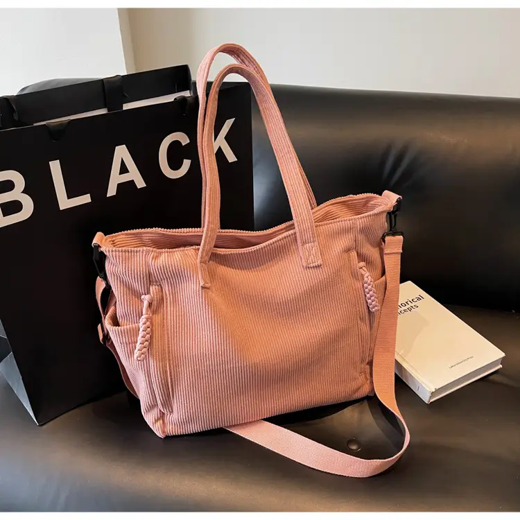 Women's Cream Crossbody Tote Bag Large Capacity Shoulder Commuter - Image 3
