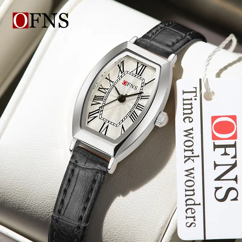 Ofns Baroque Roman Scale Ladies Watch Silver Stainless