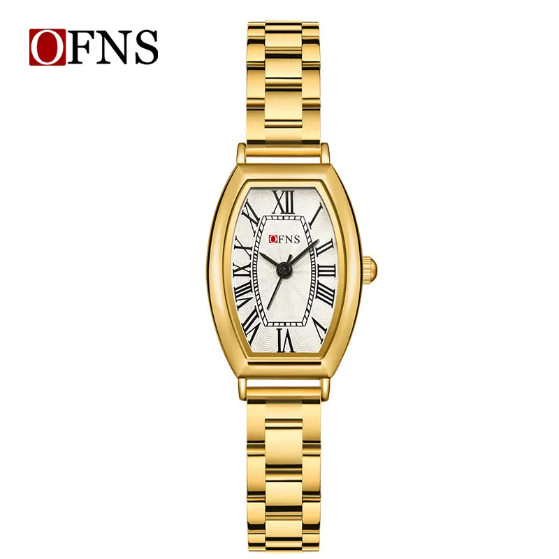 Ofns Baroque Roman Scale Ladies Watch Silver Stainless