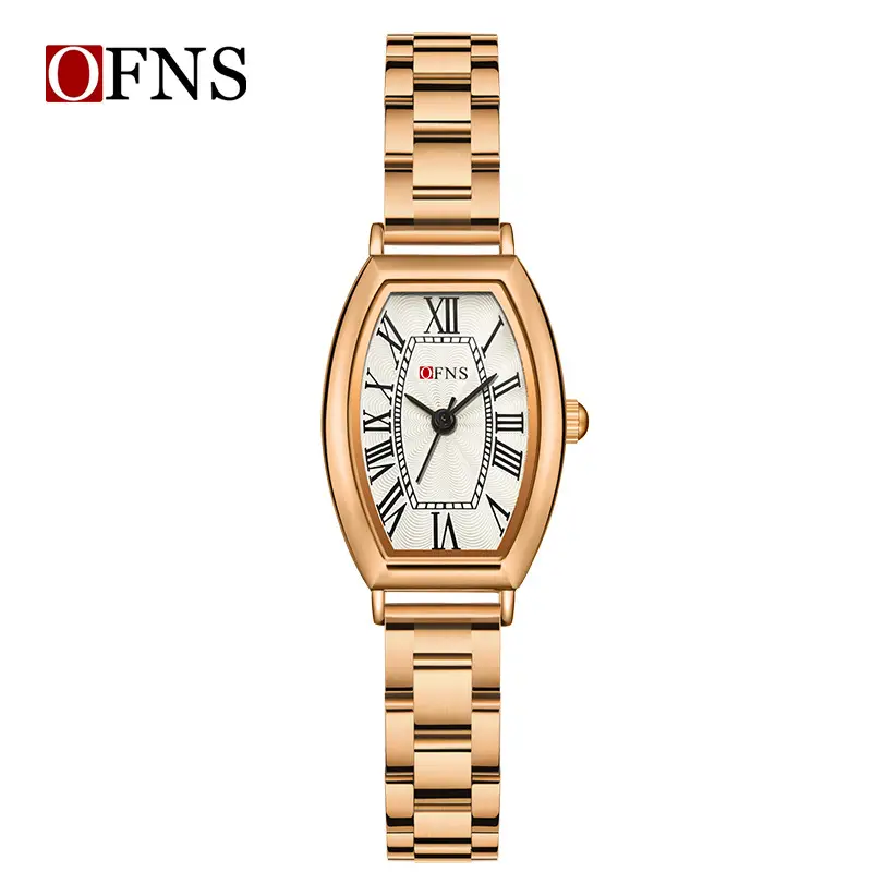 Ofns Baroque Roman Scale Ladies Watch Silver Stainless