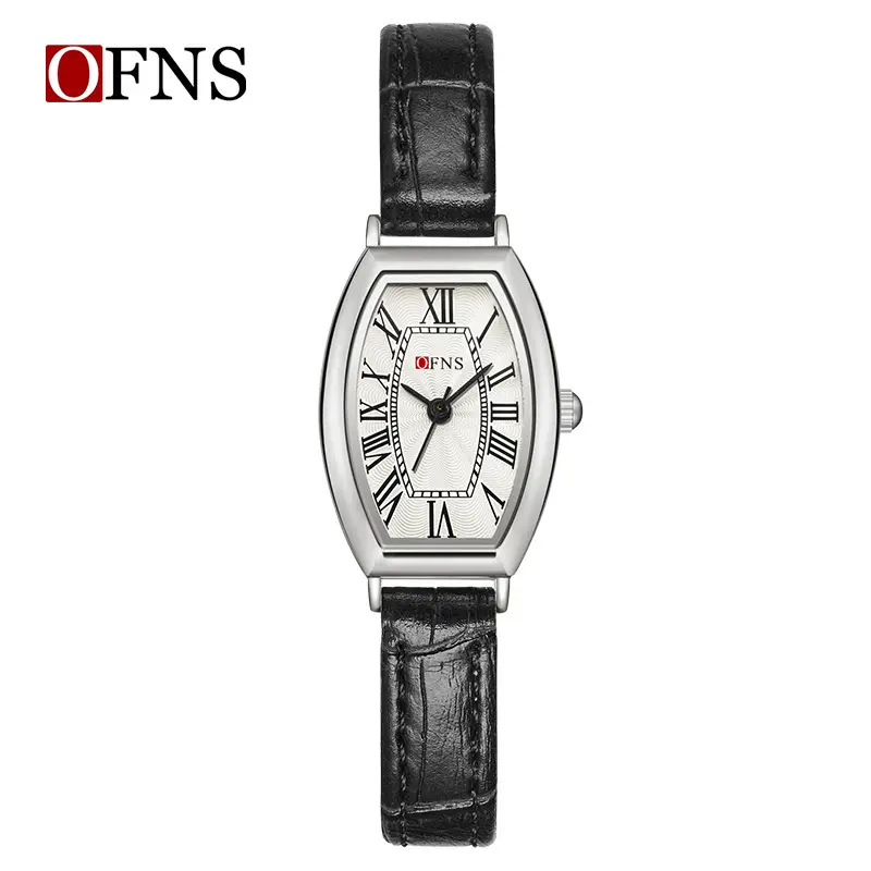 Ofns Baroque Roman Scale Ladies Watch Silver Stainless